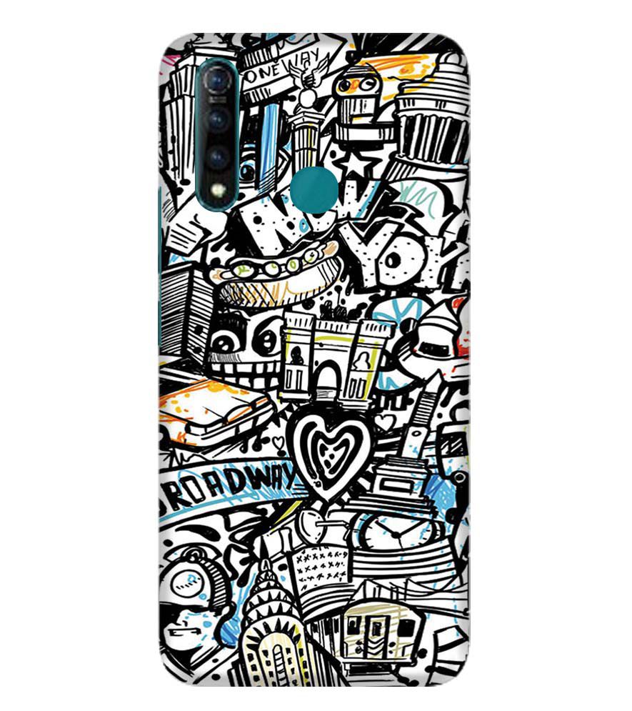 D2074-Cool Graffiti Back Cover for Vivo Z1 Pro