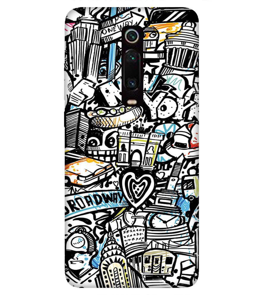 D2074-Cool Graffiti Back Cover for Xiaomi Redmi K20 Pro