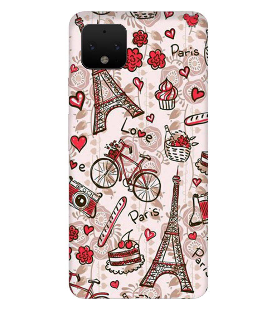 D2109-Love In Paris Back Cover for Google Pixel 4
