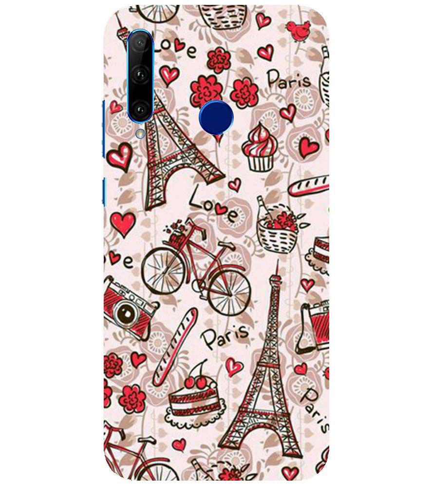 D2109-Love In Paris Back Cover for Huawei Honor 10i