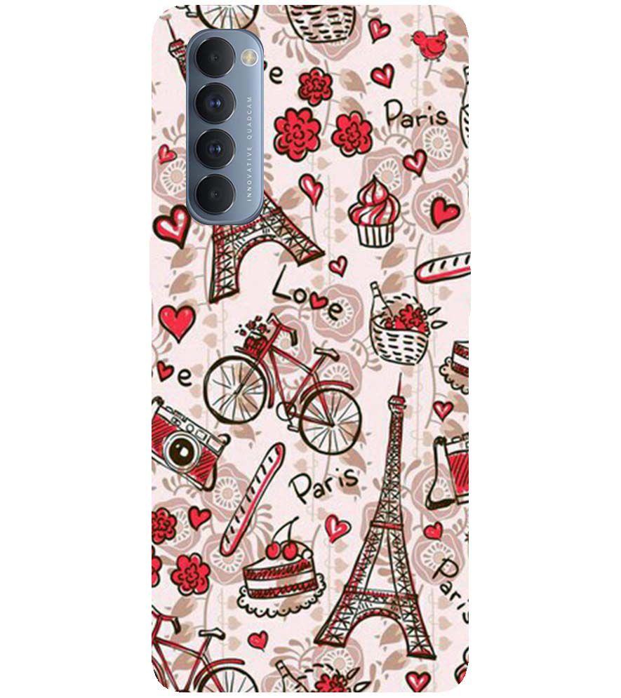 D2109-Love In Paris Back Cover for Oppo Reno4 Pro