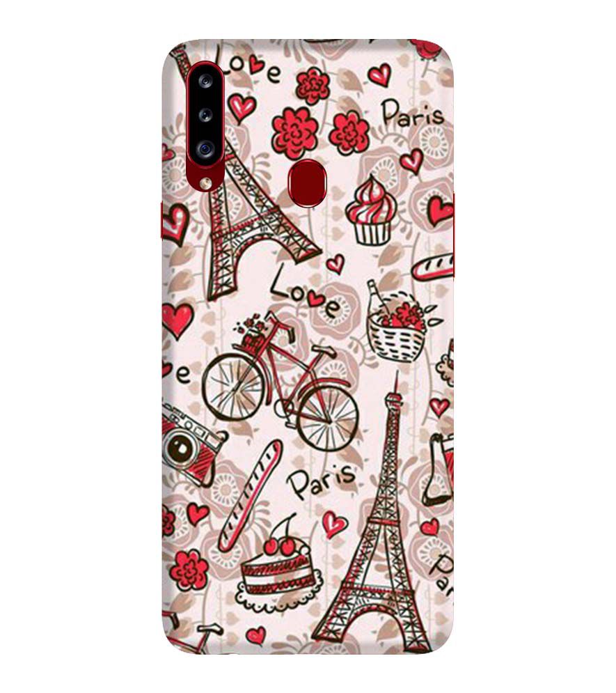 D2109-Love In Paris Back Cover for Samsung Galaxy A20s