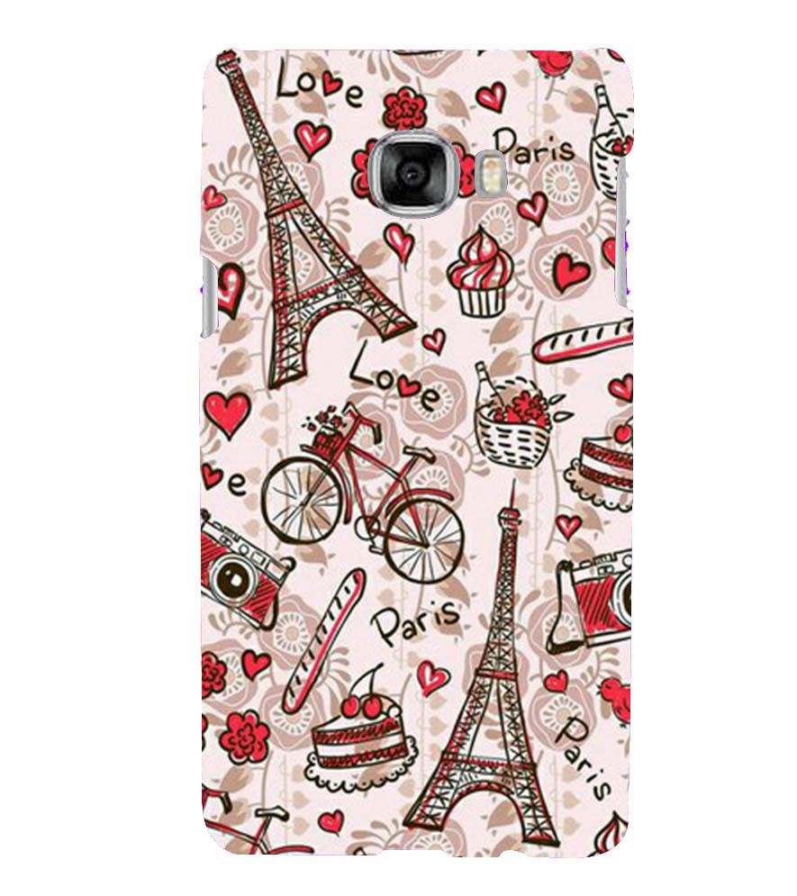 D2109-Love In Paris Back Cover for Samsung Galaxy C7 Pro