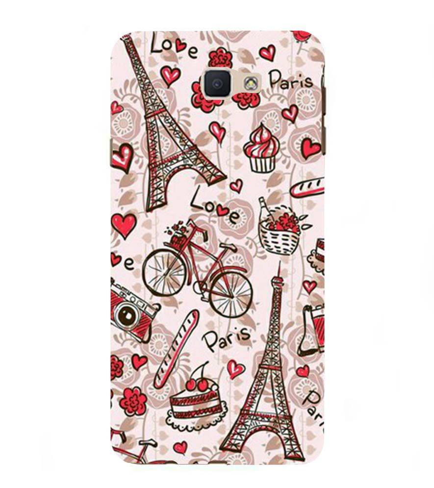 D2109-Love In Paris Back Cover for Samsung Galaxy J7 Prime (2016)