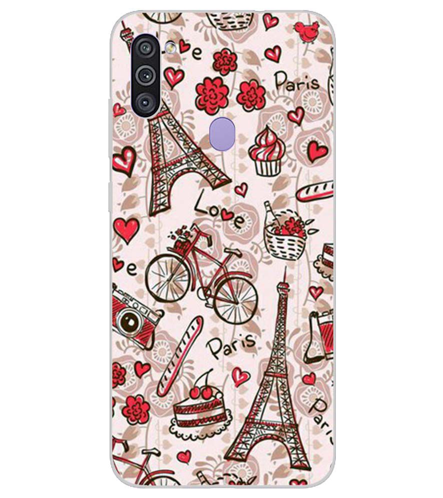 D2109-Love In Paris Back Cover for Samsung Galaxy M11