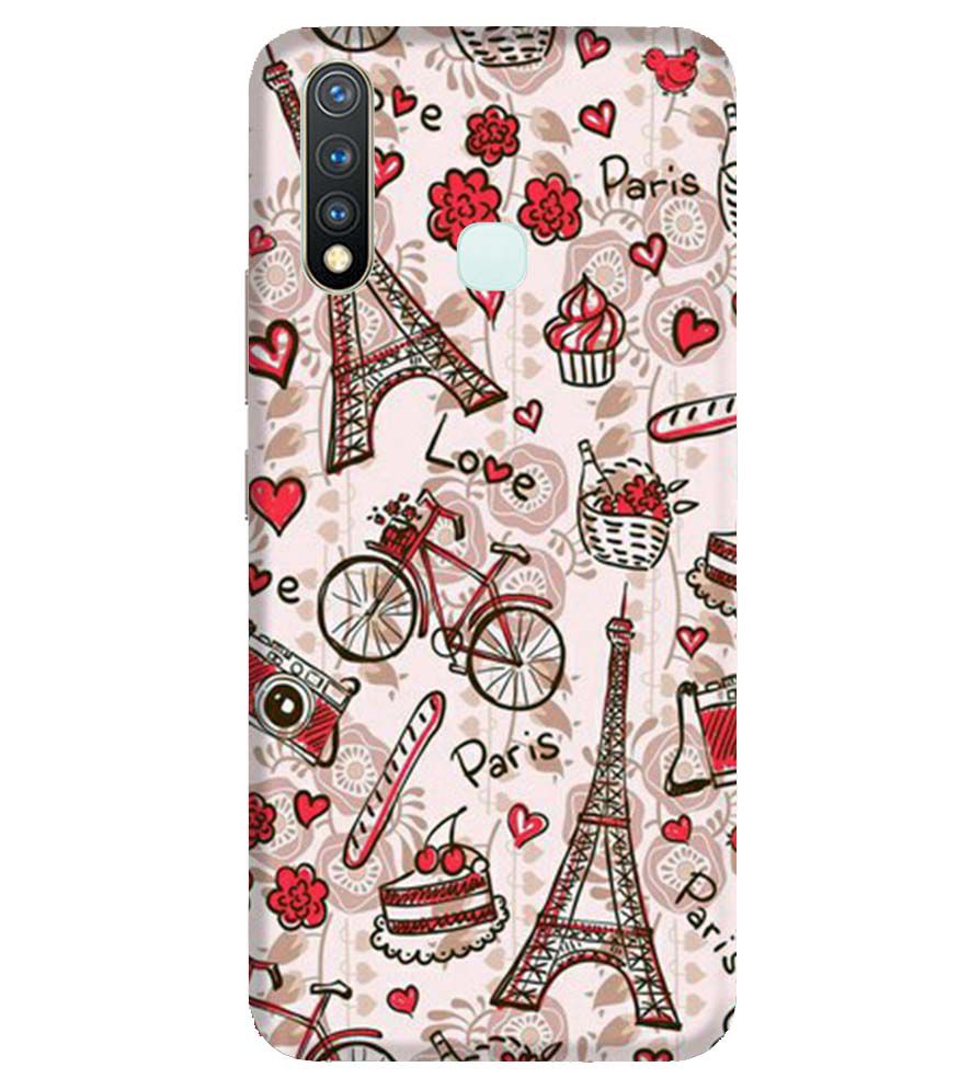 D2109-Love In Paris Back Cover for Vivo U20