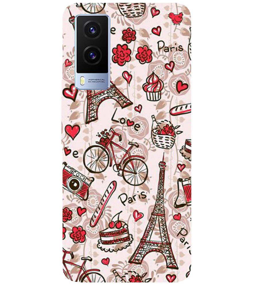 D2109-Love In Paris Back Cover for Vivo V21e 5G