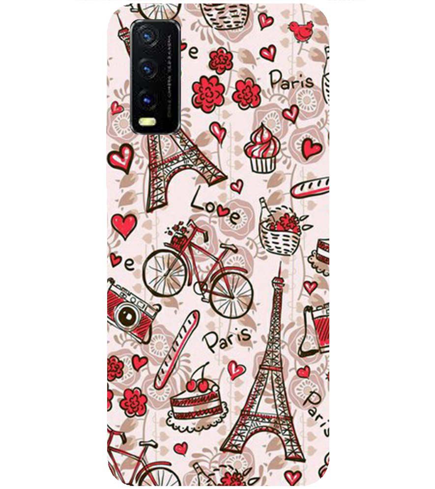 D2109-Love In Paris Back Cover for vivo Y20s