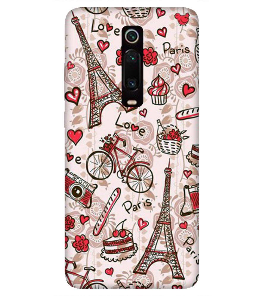 D2109-Love In Paris Back Cover for Xiaomi Redmi K20 Pro