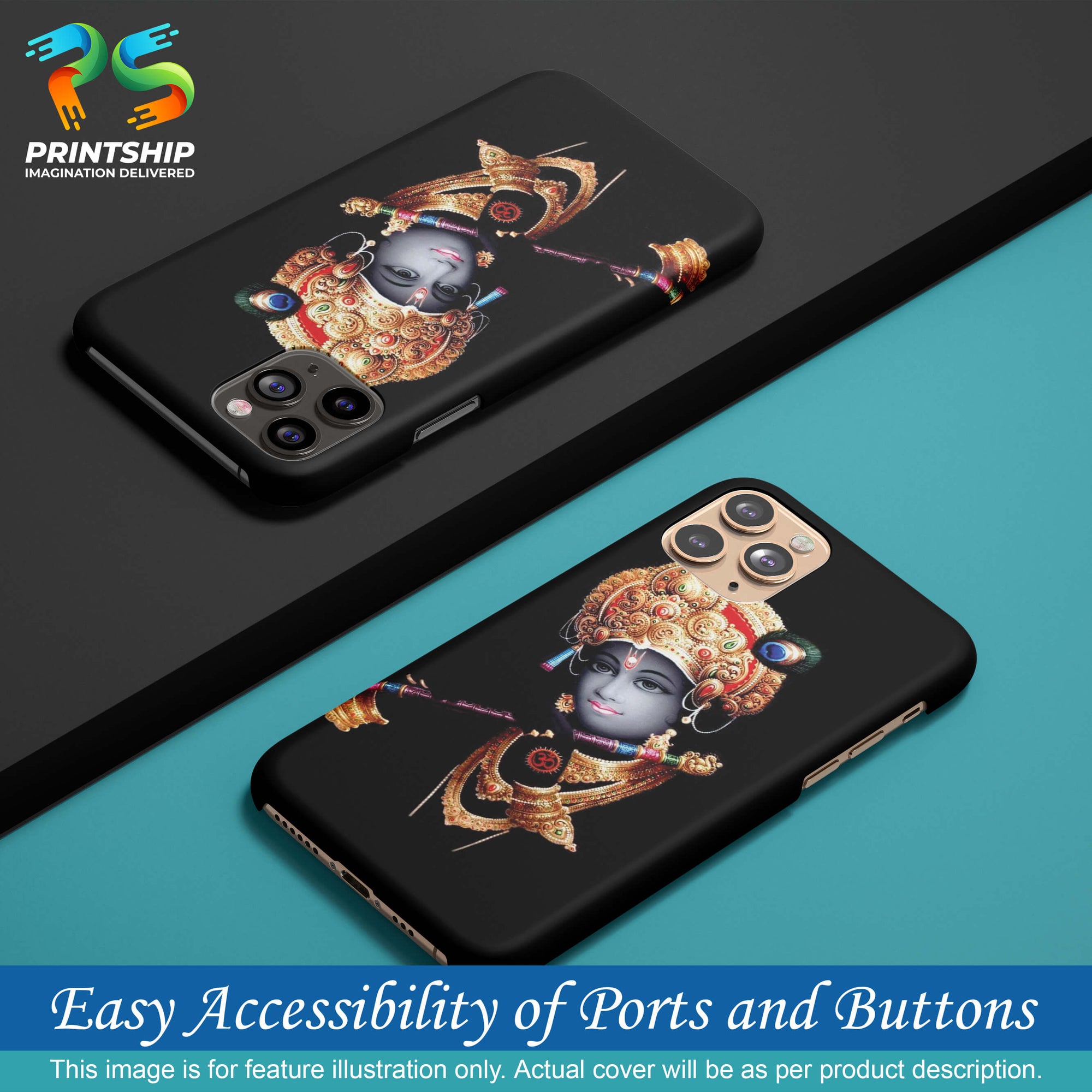 G0186-Lord Krishna Back Cover for Oppo F17 Pro-Image5