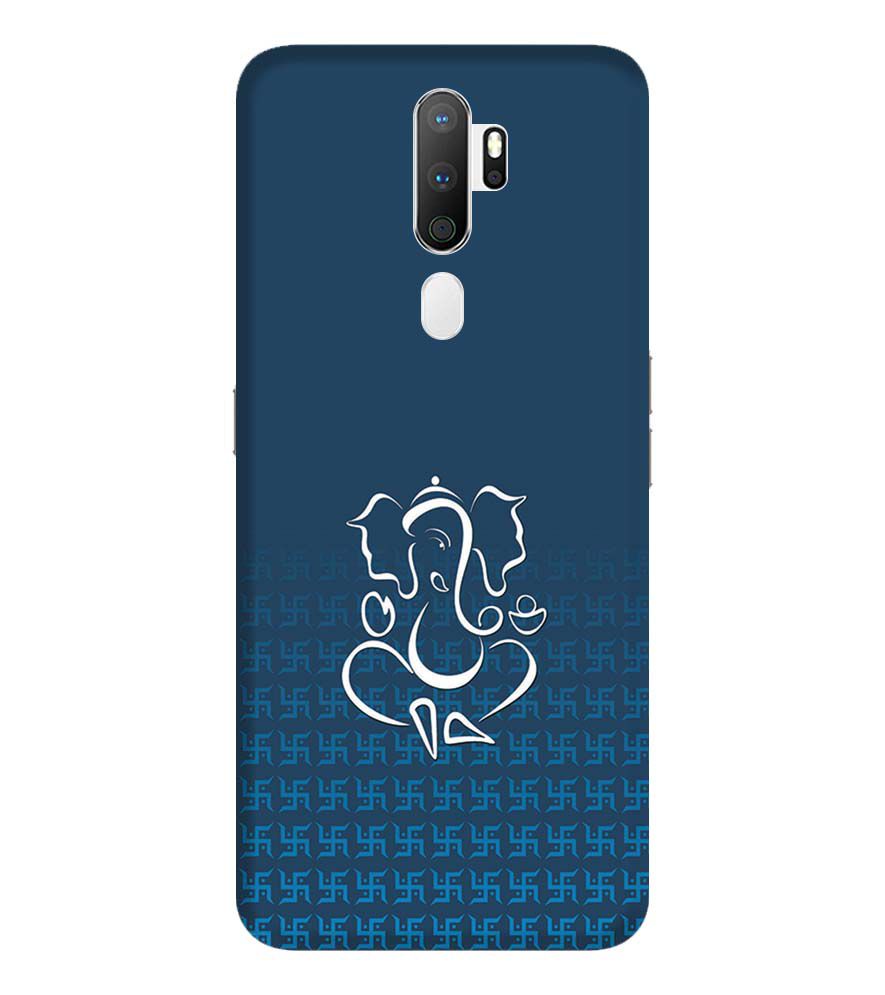 H0056-Swastik and Ganesha Back Cover for Oppo A9 (2020)
