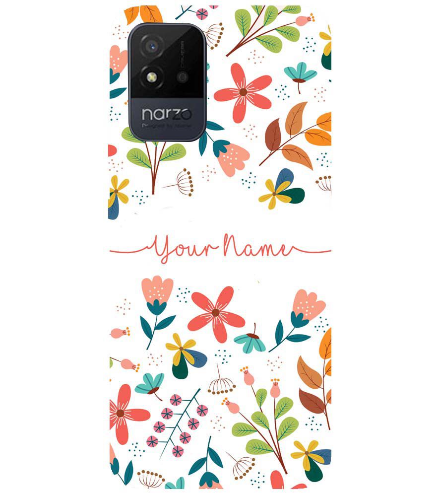 IK5002-Flower with Name Back Cover for Realme Narzo 50i
