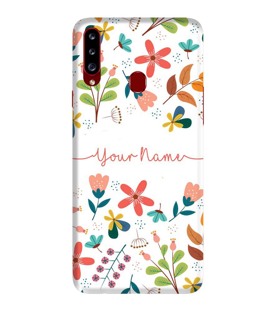 IK5002-Flower with Name Back Cover for Samsung Galaxy A20s