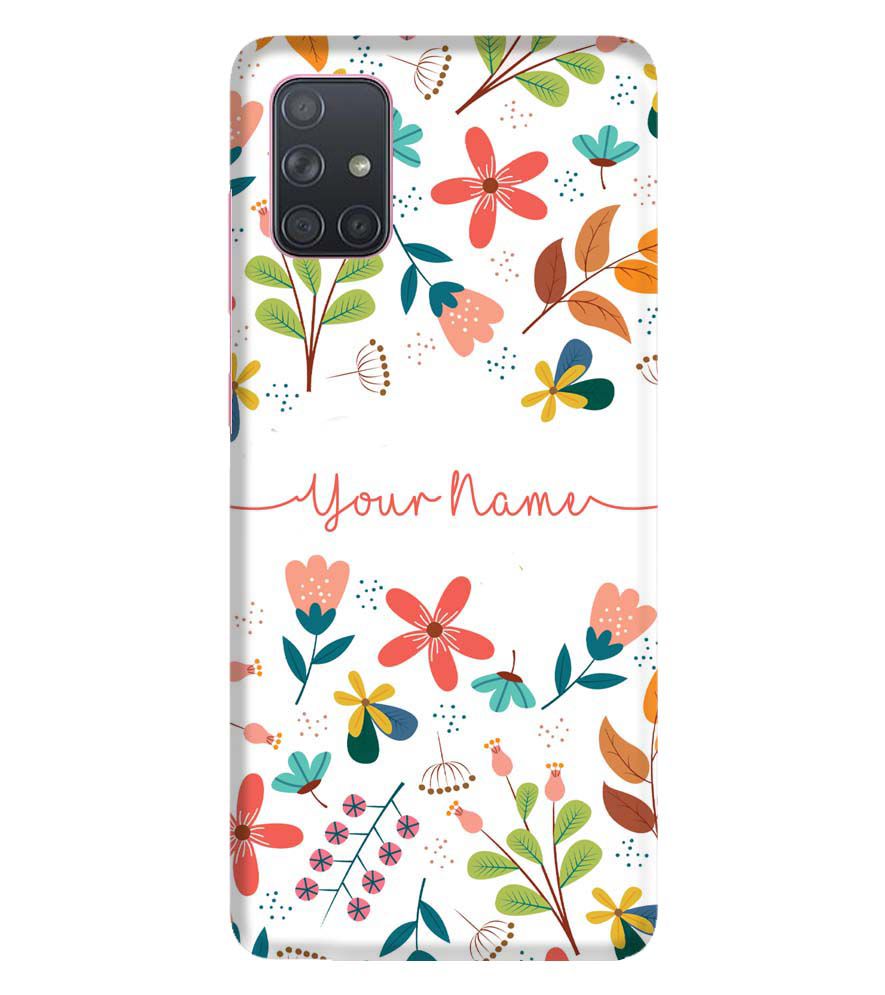 IK5002-Flower with Name Back Cover for Samsung Galaxy A71