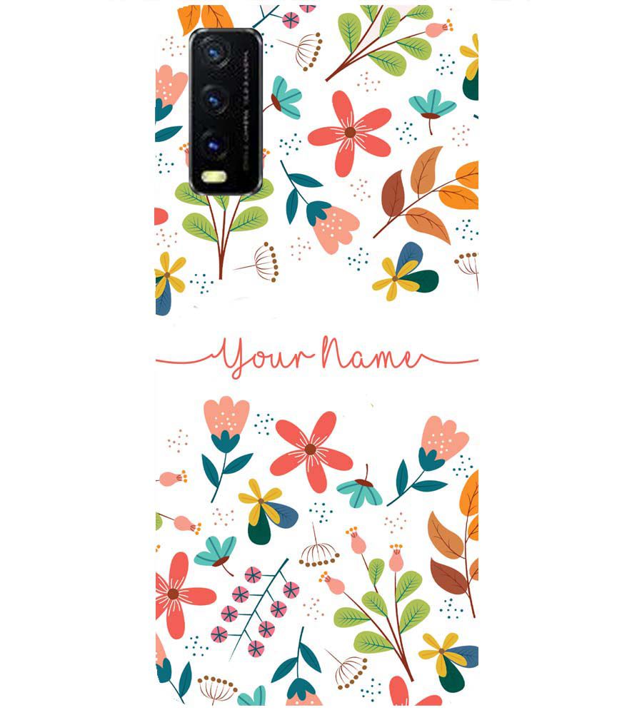 IK5002-Flower with Name Back Cover for vivo Y20s