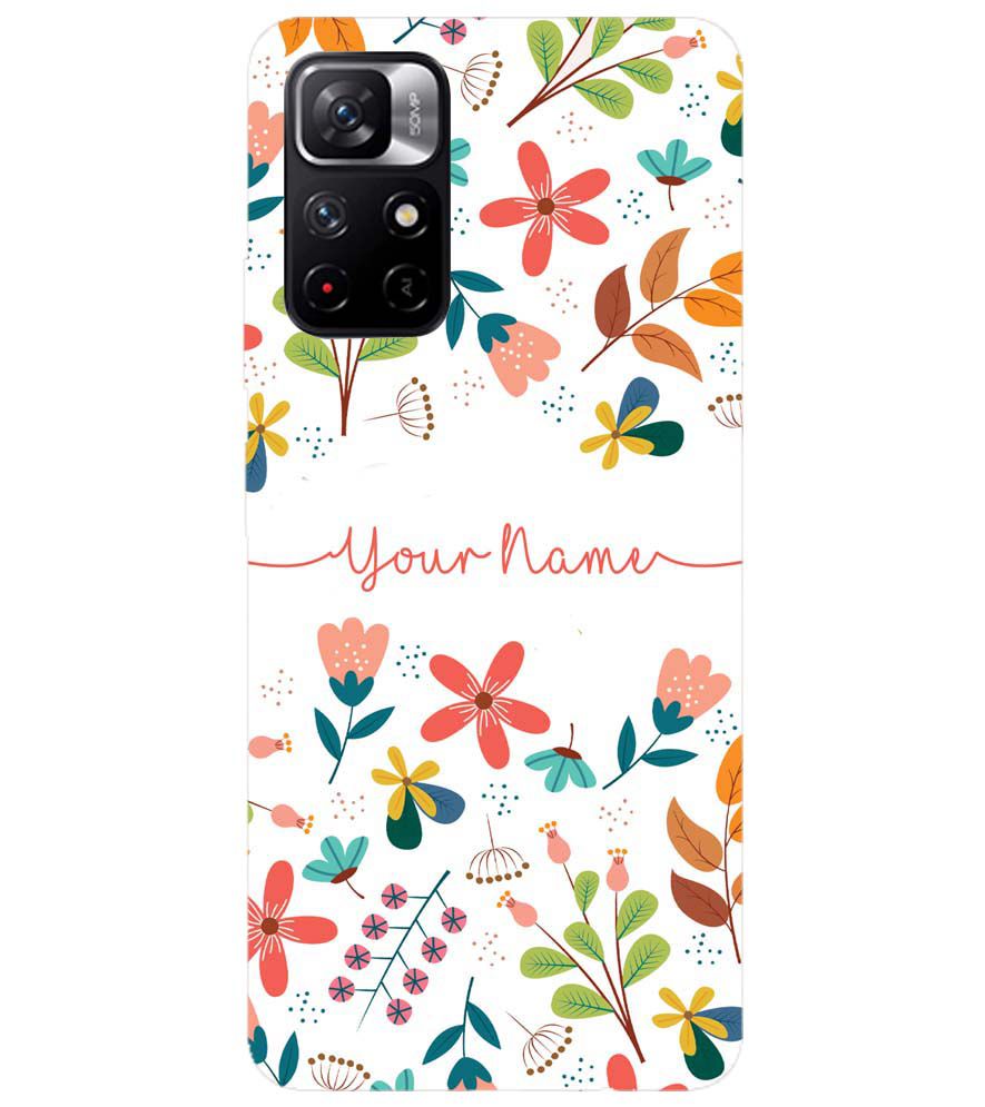 IK5002-Flower with Name Back Cover for Xiaomi Redmi Note 11T 5G