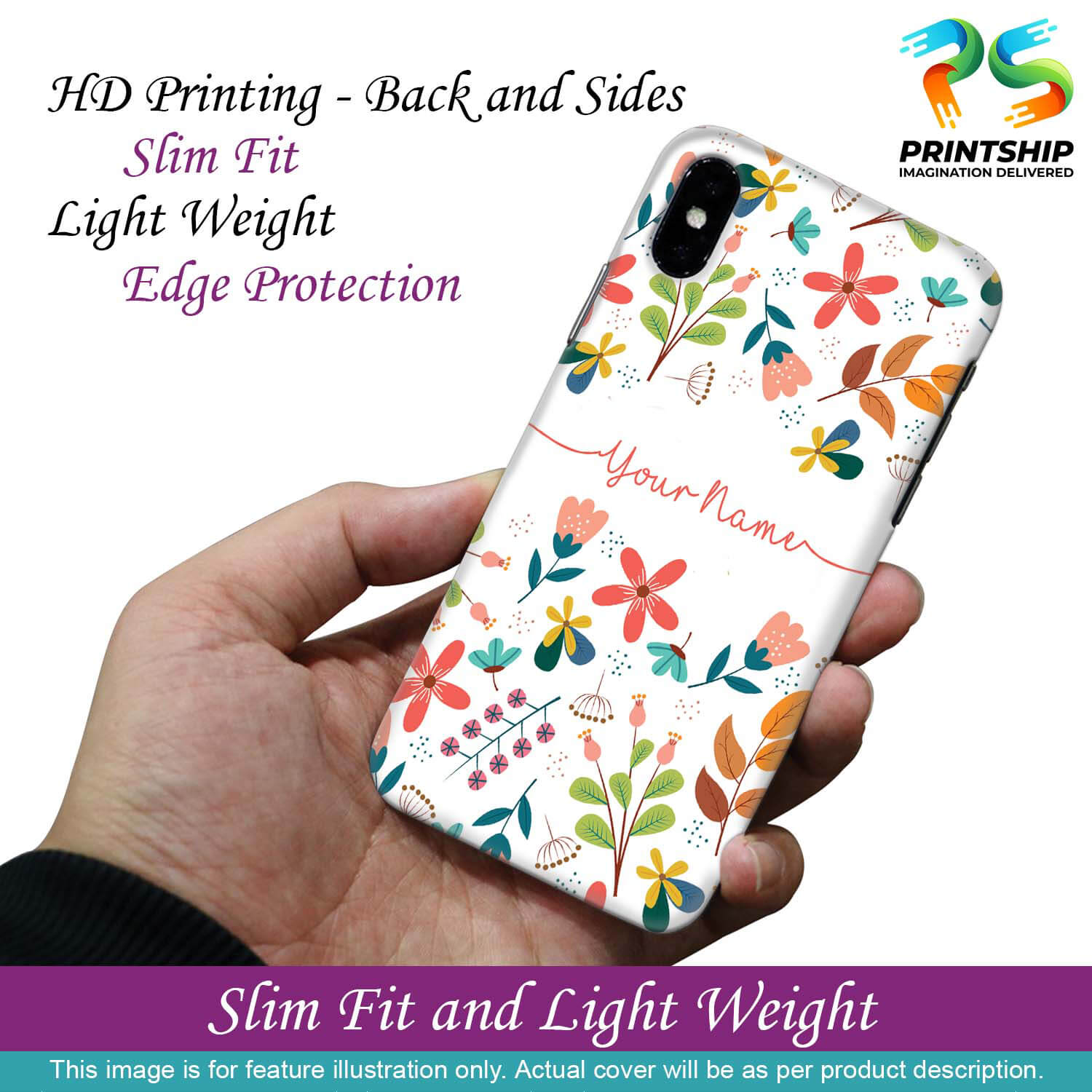 IK5002-Flower with Name Back Cover for Vivo V11 Pro