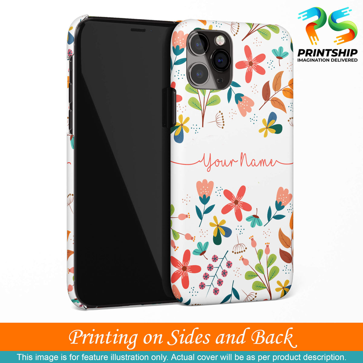 IK5002-Flower with Name Back Cover for Samsung Galaxy A20s-Image3