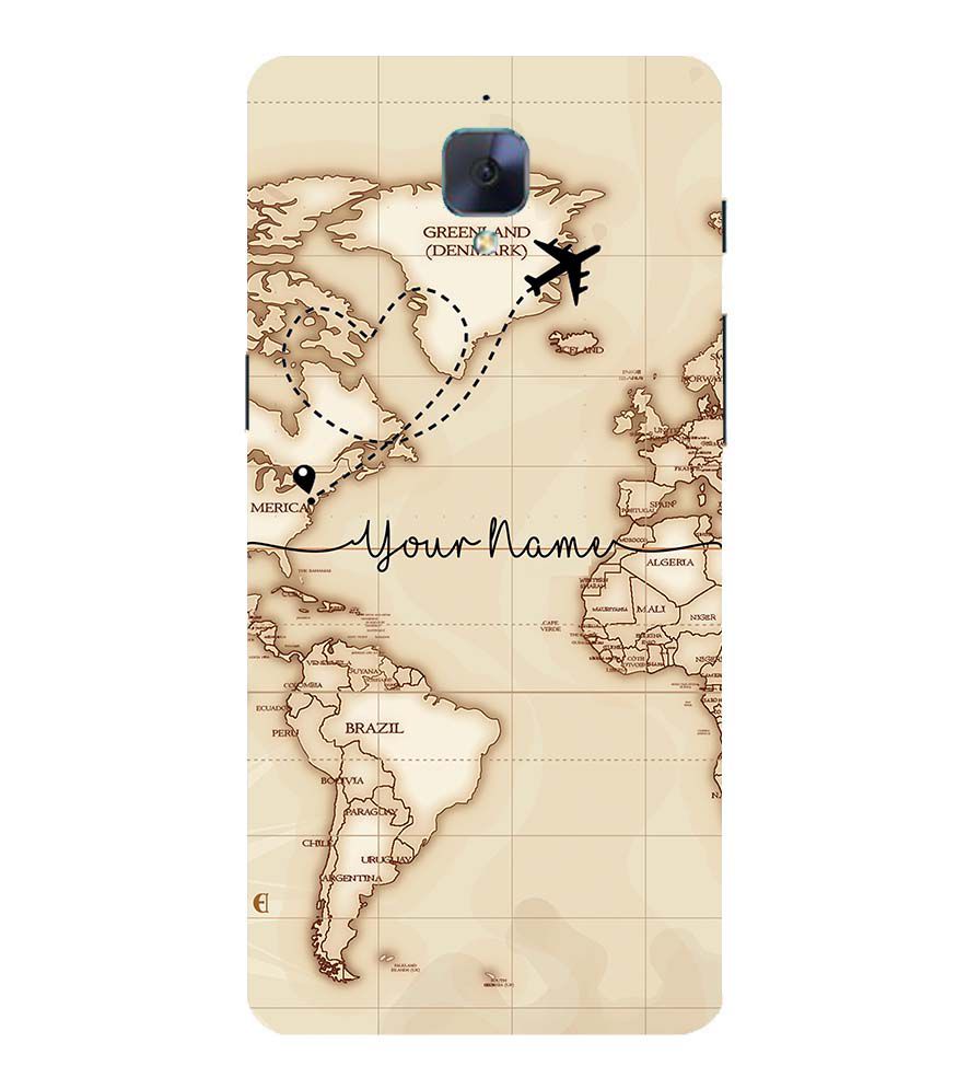 IK5003-World Map with Name Back Cover for OnePlus 3 and OnePlus 3T