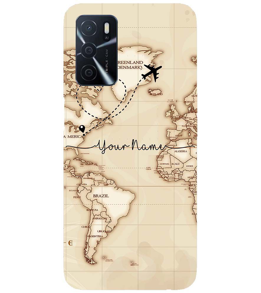 IK5003-World Map with Name Back Cover for Oppo A16s