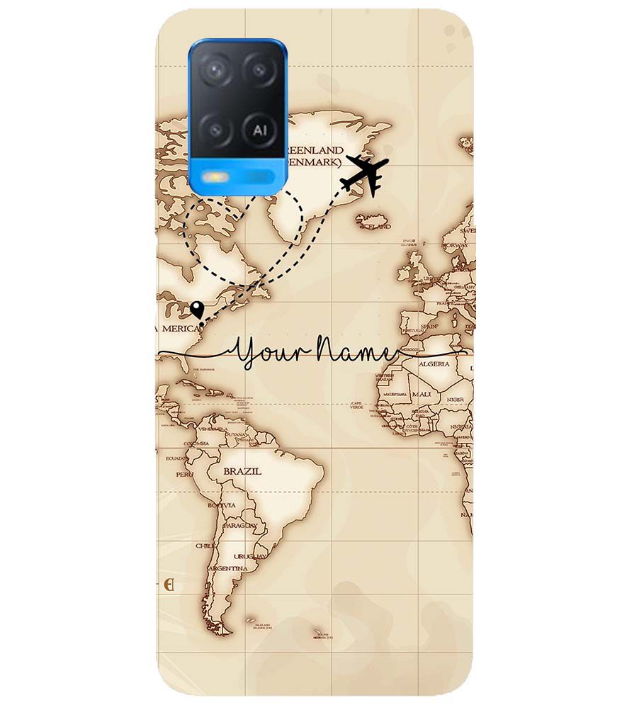 IK5003-World Map with Name Back Cover for Oppo A54