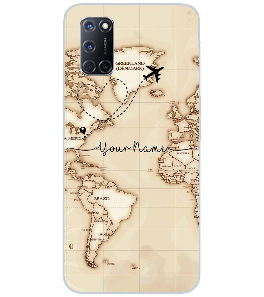 IK5003-World Map with Name Back Cover for Oppo A92