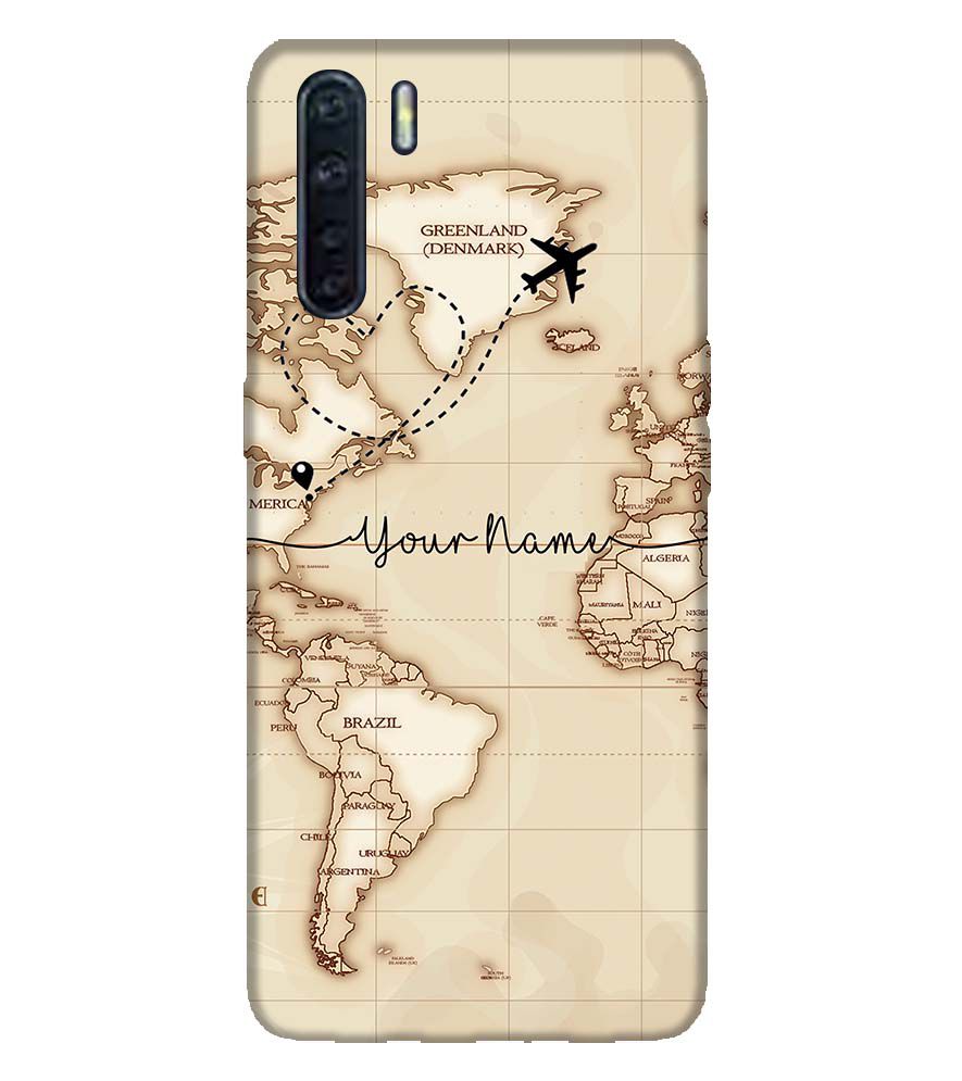 IK5003-World Map with Name Back Cover for Oppo F15