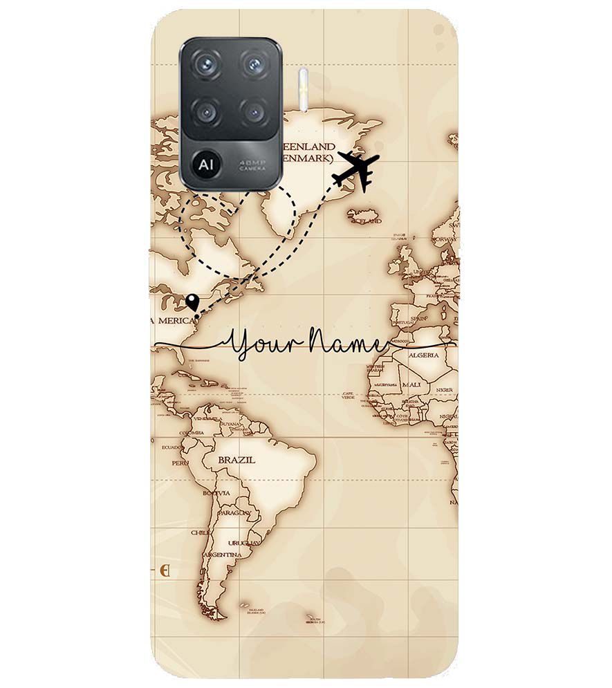 IK5003-World Map with Name Back Cover for Oppo F19 Pro