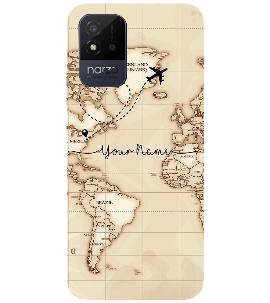 IK5003-World Map with Name Back Cover for Realme Narzo 50i