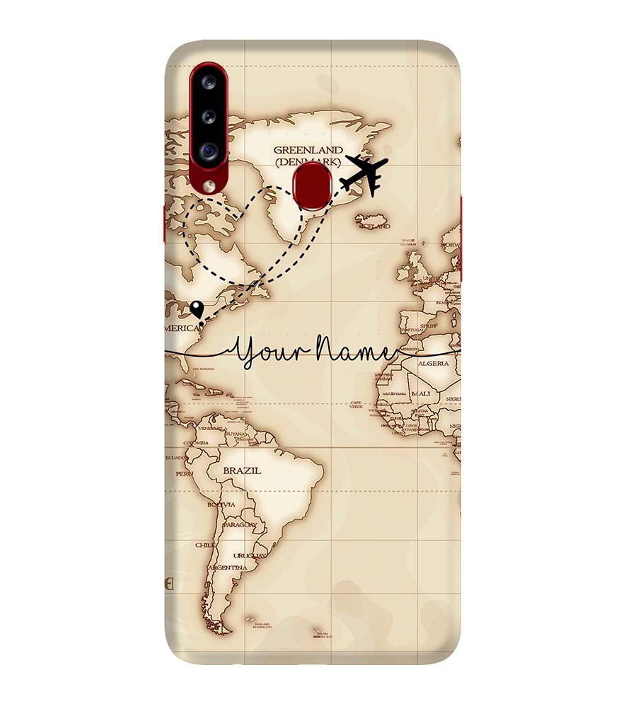 IK5003-World Map with Name Back Cover for Samsung Galaxy A20s