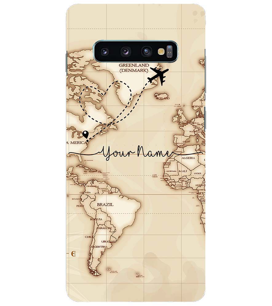 IK5003-World Map with Name Back Cover for Samsung Galaxy S10+ (Plus with 6.4 Inch Screen)