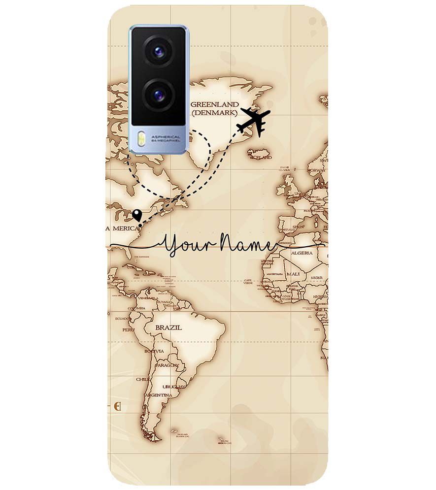 IK5003-World Map with Name Back Cover for Vivo V21e 5G