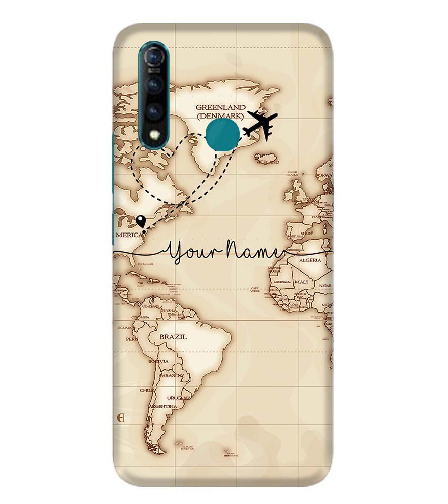 IK5003-World Map with Name Back Cover for Vivo Z1 Pro