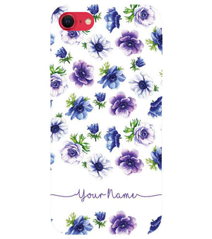 IK5005-Purple Flowers with Name Back Cover for Apple iPhone SE (2020)