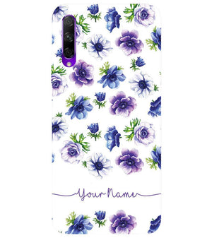 IK5005-Purple Flowers with Name Back Cover for Honor 9X Pro