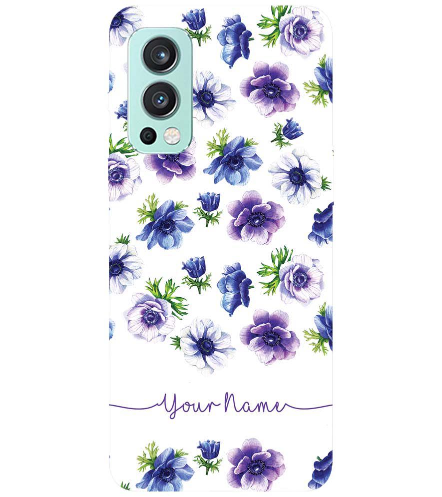 IK5005-Purple Flowers with Name Back Cover for OnePlus Nord 2 5G