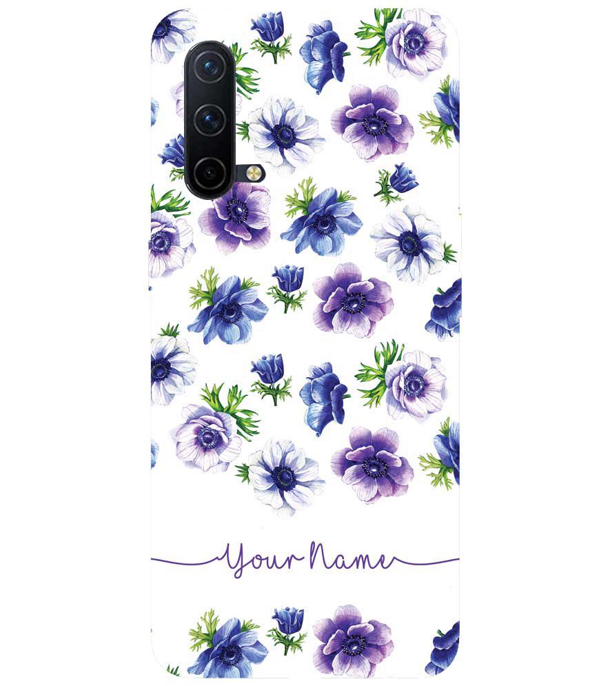 IK5005-Purple Flowers with Name Back Cover for OnePlus Nord CE 5G