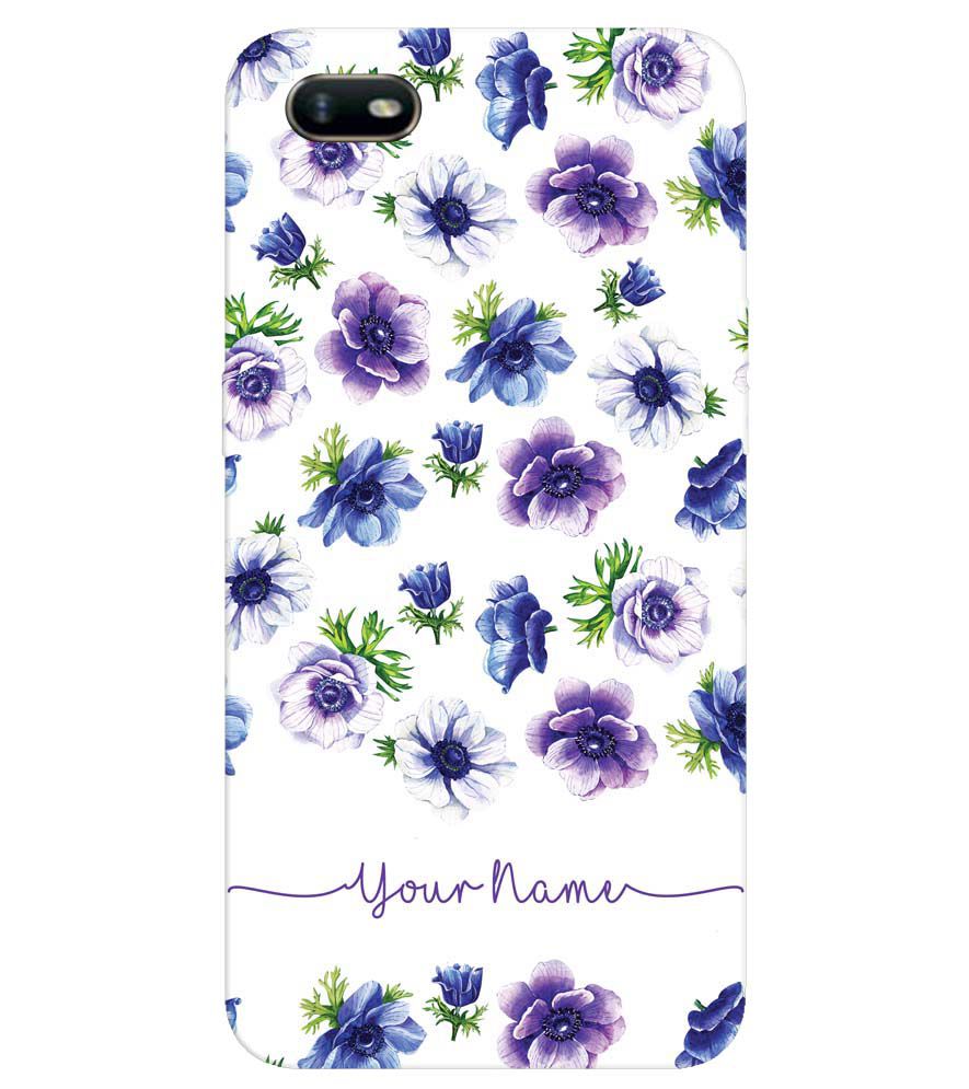 IK5005-Purple Flowers with Name Back Cover for Oppo A1k