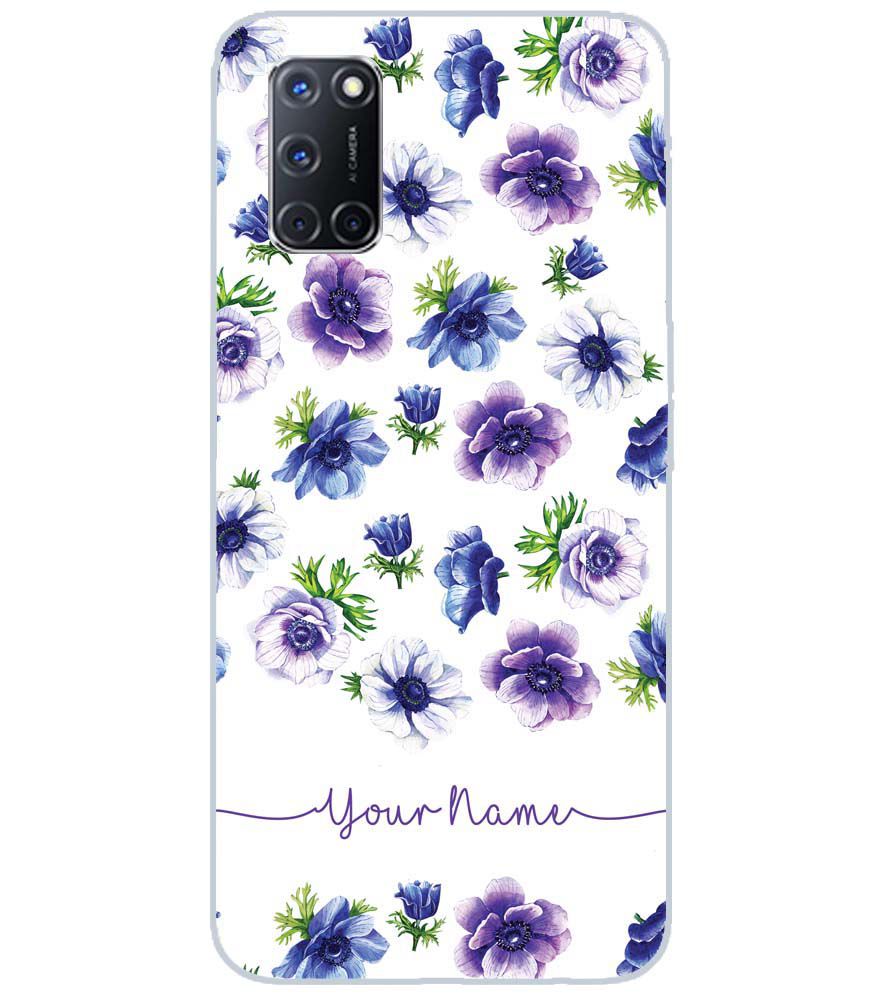 IK5005-Purple Flowers with Name Back Cover for Oppo A92