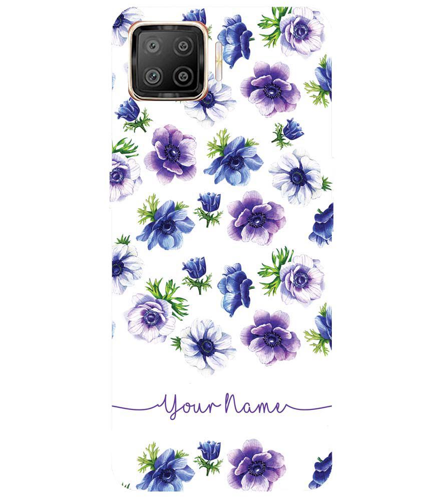 IK5005-Purple Flowers with Name Back Cover for Oppo F17