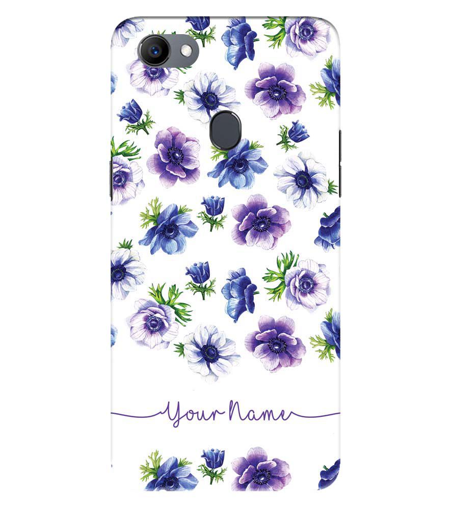 IK5005-Purple Flowers with Name Back Cover for Oppo F5 Plus
