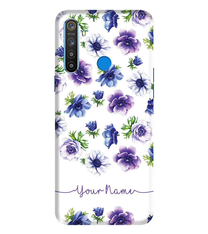 IK5005-Purple Flowers with Name Back Cover for Realme Narzo 10