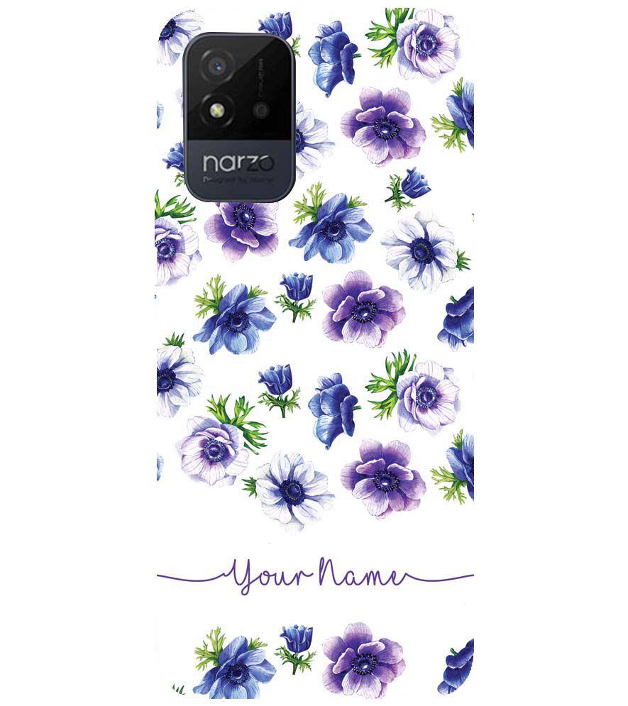 IK5005-Purple Flowers with Name Back Cover for Realme Narzo 50i