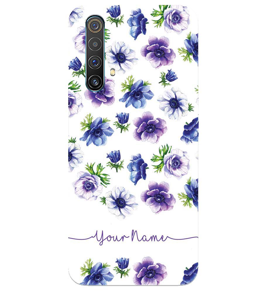 IK5005-Purple Flowers with Name Back Cover for Realme X3 SuperZoom