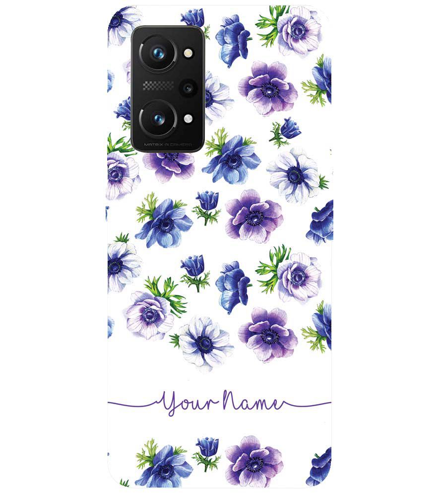 IK5005-Purple Flowers with Name Back Cover for Realme X7 Max 5G