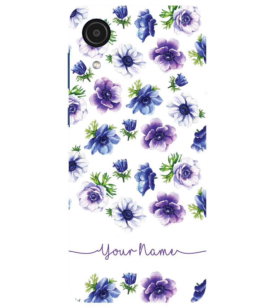 IK5005-Purple Flowers with Name Back Cover for Samsung Galaxy A03 Core
