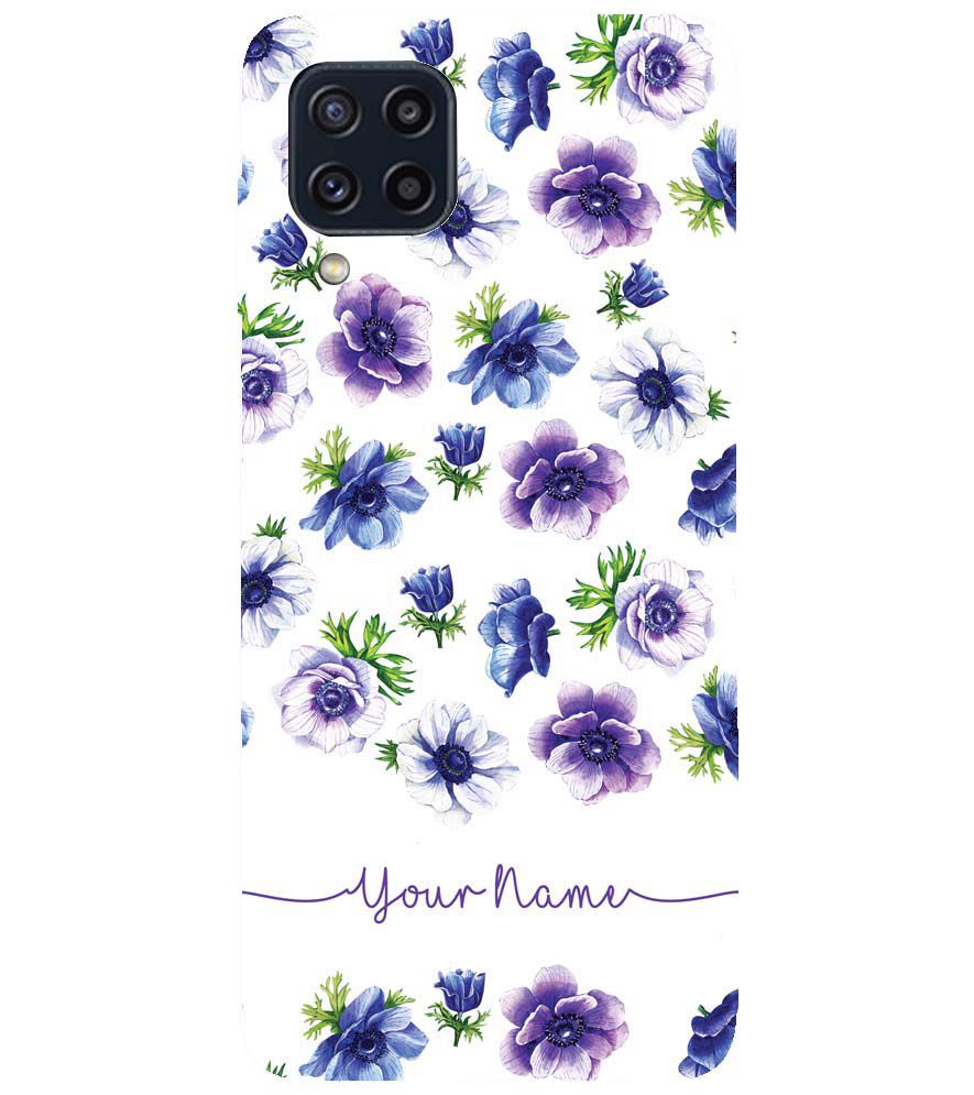 IK5005-Purple Flowers with Name Back Cover for Samsung Galaxy M32 Prime
