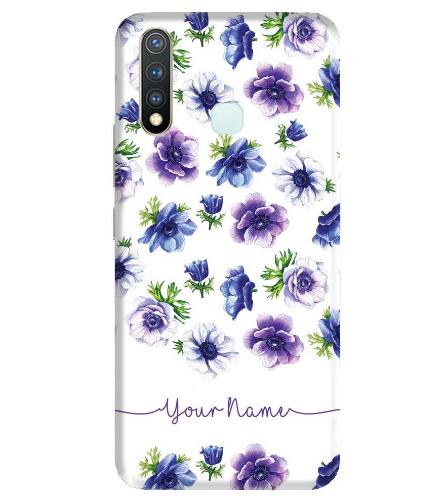 IK5005-Purple Flowers with Name Back Cover for Vivo U20