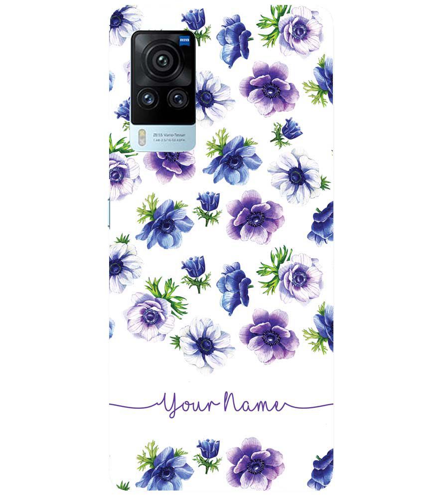 IK5005-Purple Flowers with Name Back Cover for vivo X60 Pro