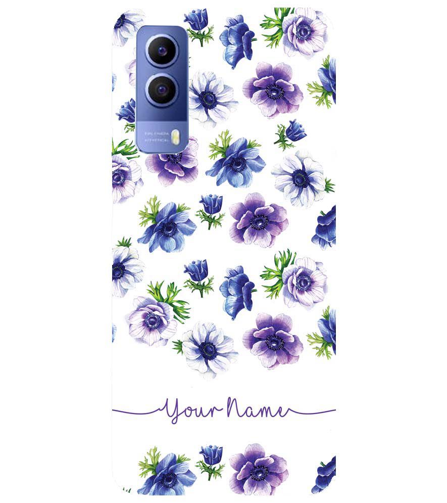 IK5005-Purple Flowers with Name Back Cover for vivo Y53s